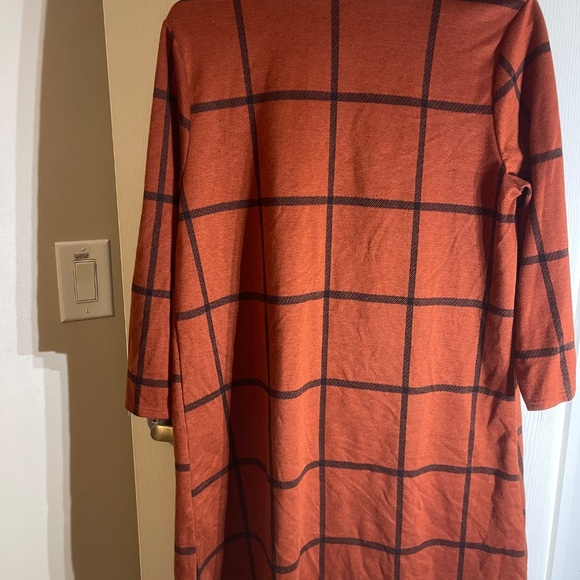 Fig and Flower Tunic style Cardigan Large Burnt Orange plain Jane Fall Foliage - Picture 7 of 8